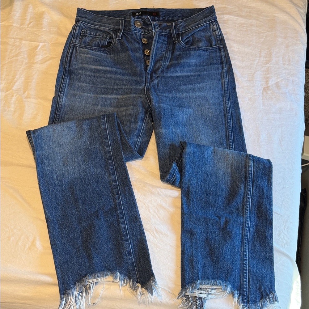 3x1 Dark Blue Ankle Jeans